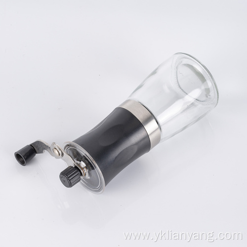 manual stainless steel coffee grinder with glass bottle